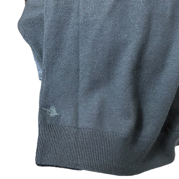 Orvis Upton Navy Merino Wool 1/4 Zip Sweater - Picture 9 of 10